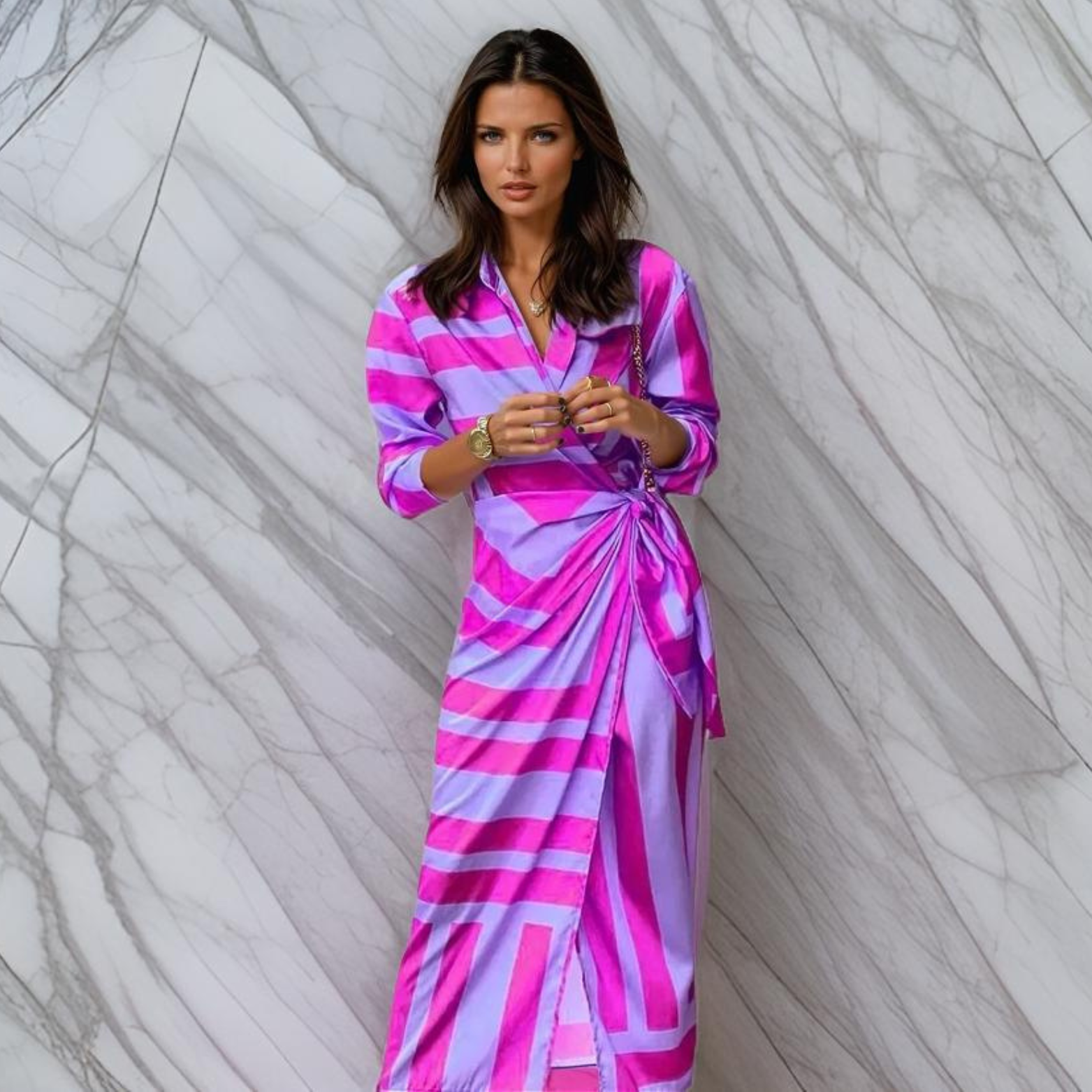 Laurine™ | Robe Portefeuille Imprimée