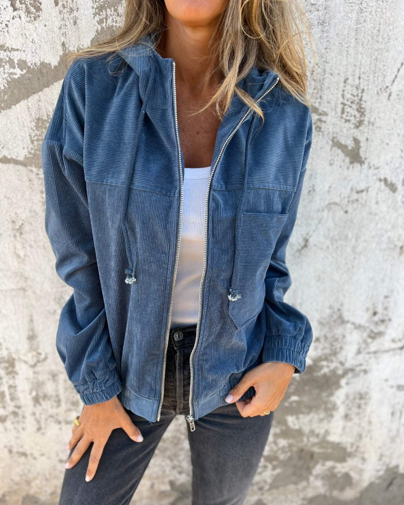 Ella™ | Veste à capuche en velours côtelé