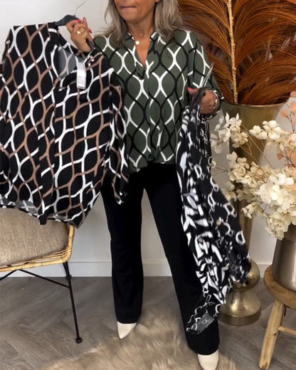 Margaux™ | Blouse Décontractée avec Motif Chic