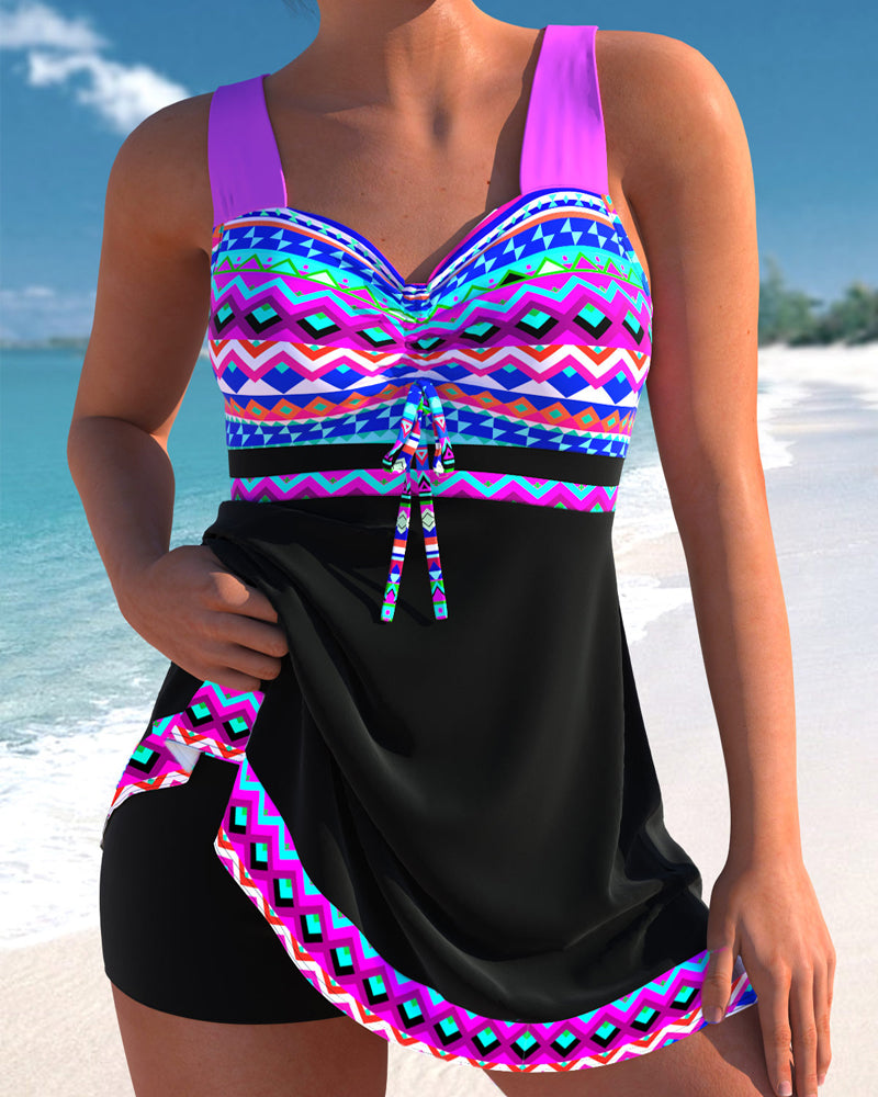 Lulu™ | Maillot de bain avec cordon de serrage et motif rayé