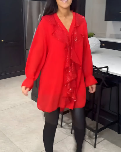 Sylvaine™ | Blouse Élégante avec Volants