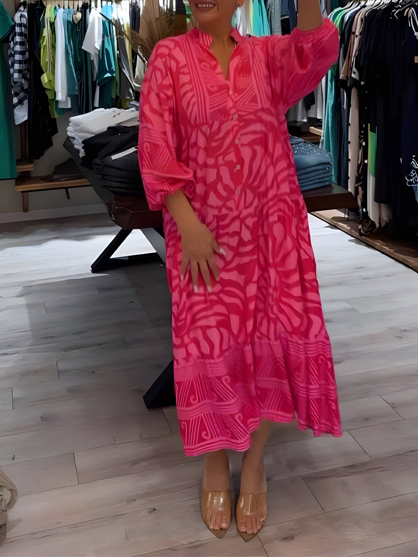 Adéle™ | Robe Élégante à Imprimé & Décolleté en V