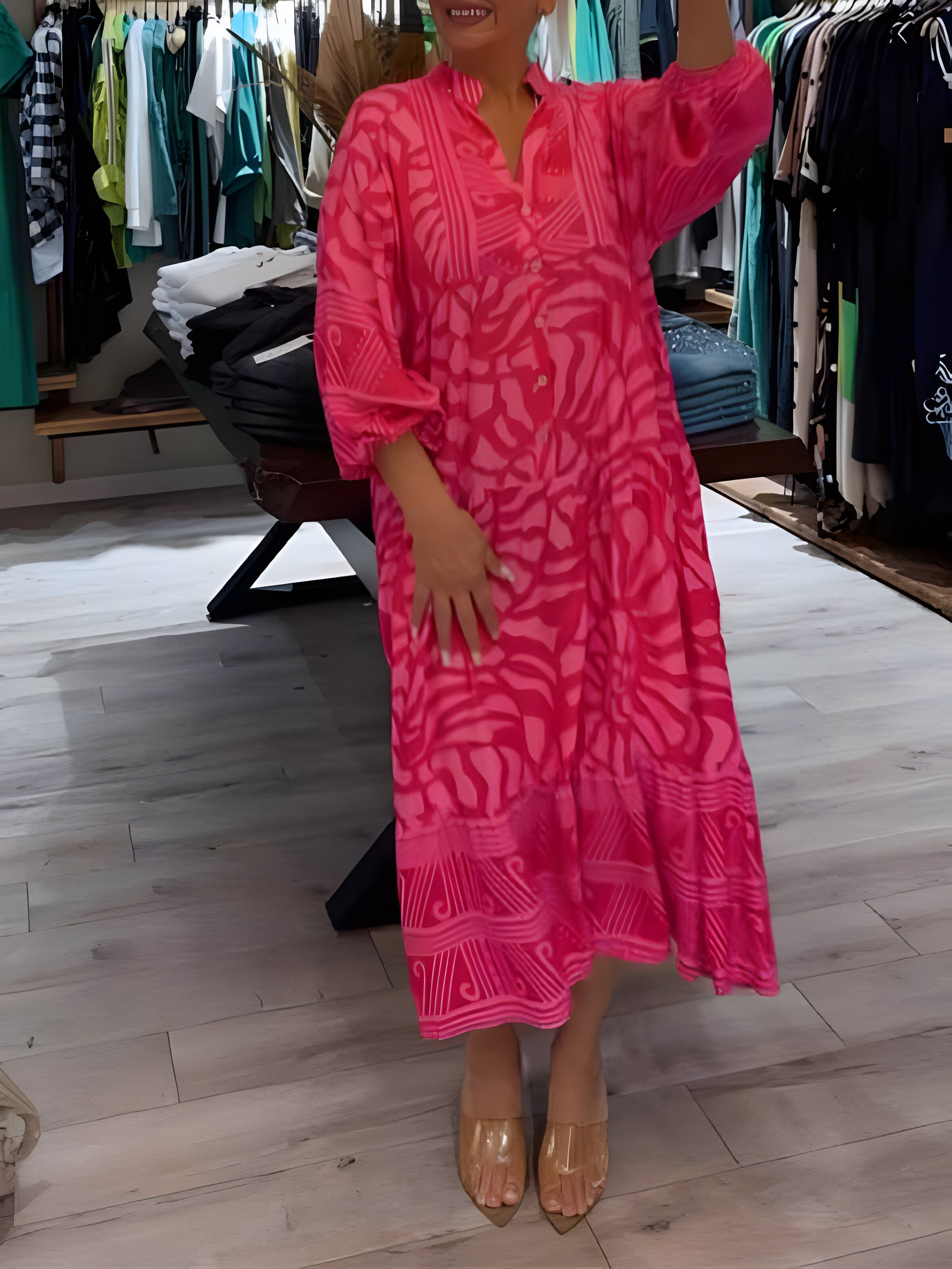 Adéle™ | Robe Élégante à Imprimé & Décolleté en V