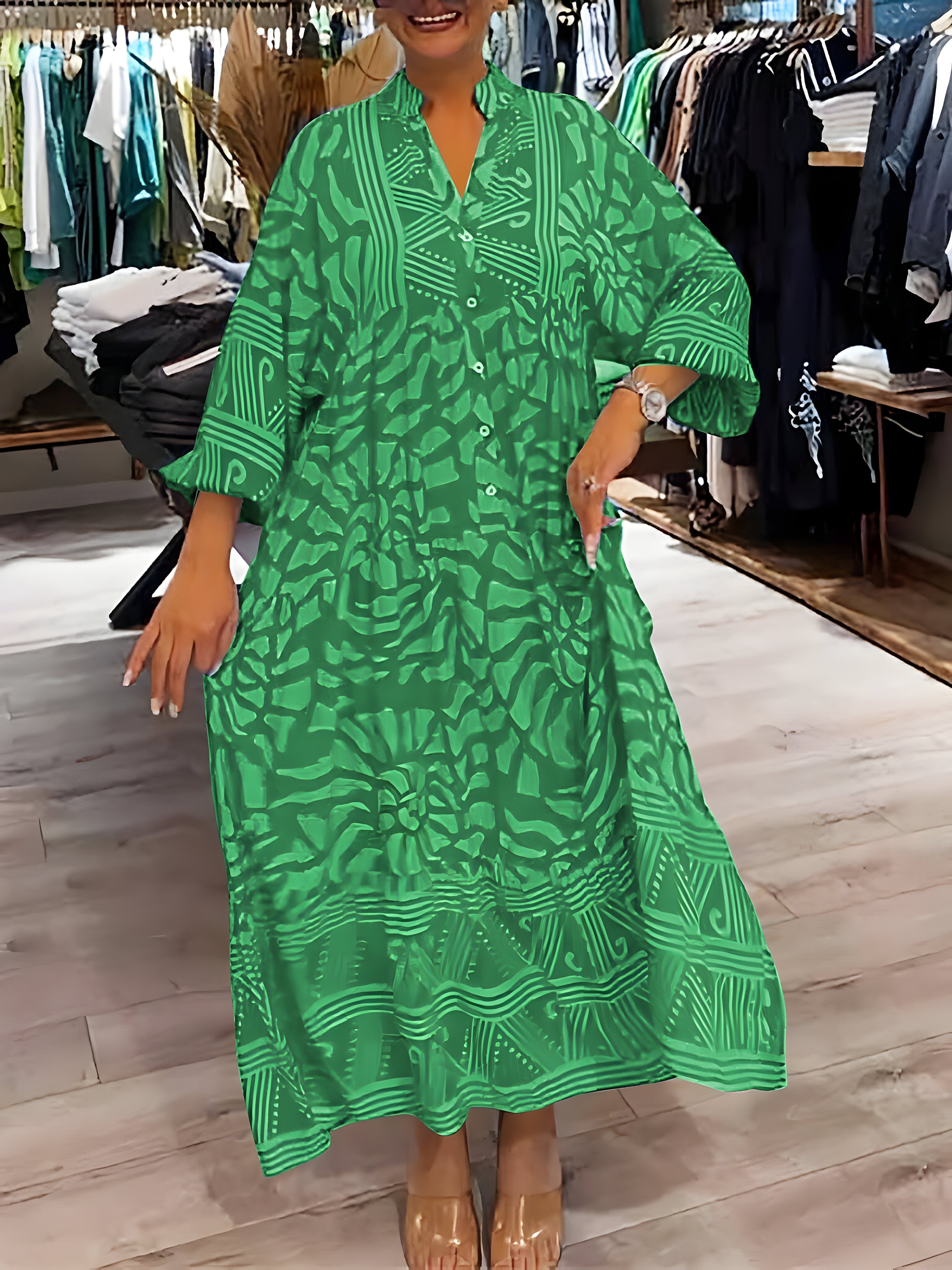 Adéle™ | Robe Élégante à Imprimé & Décolleté en V