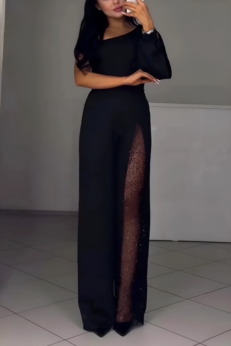 Léonie™ | Combinaison Élégante à Jambes Larges
