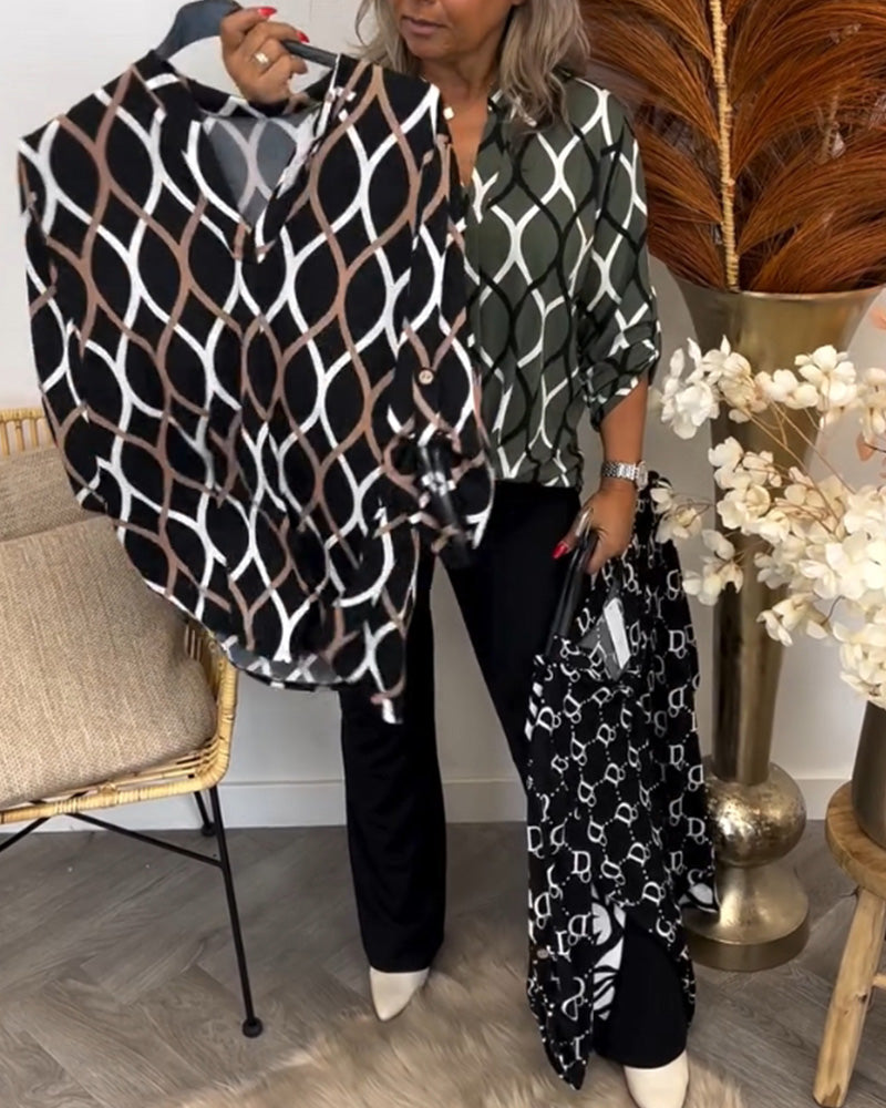 Margaux™ | Blouse Décontractée avec Motif Chic