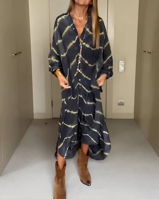 Emilia™ | Robe Maxi Bohème Chic à Motifs Rayés
