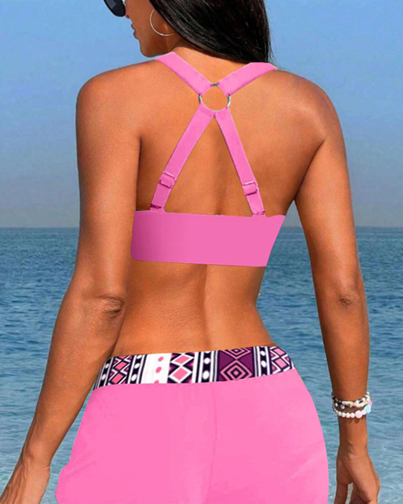 Keyla™ | Bikini taille haute avec imprimé géométrique