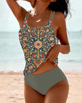 Laluna™ | Tankini imprimé à double bande