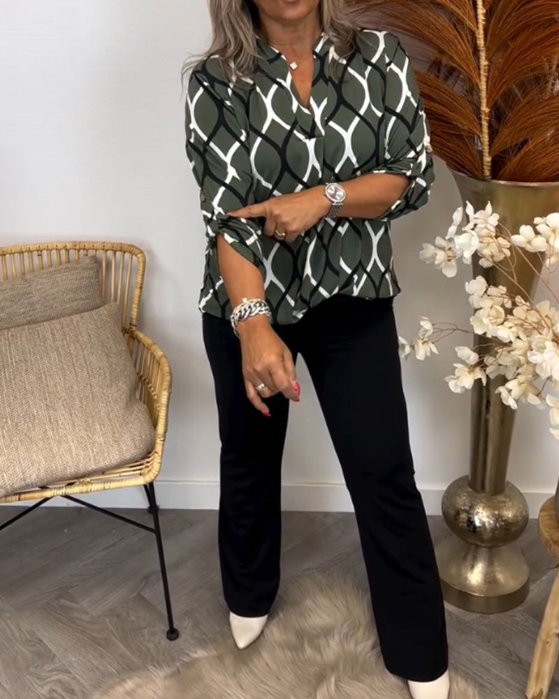Margaux™ | Blouse Décontractée avec Motif Chic