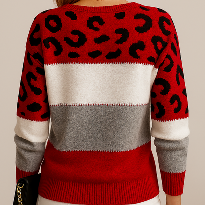 Emily™ | Pull en tricot avec motif léopard