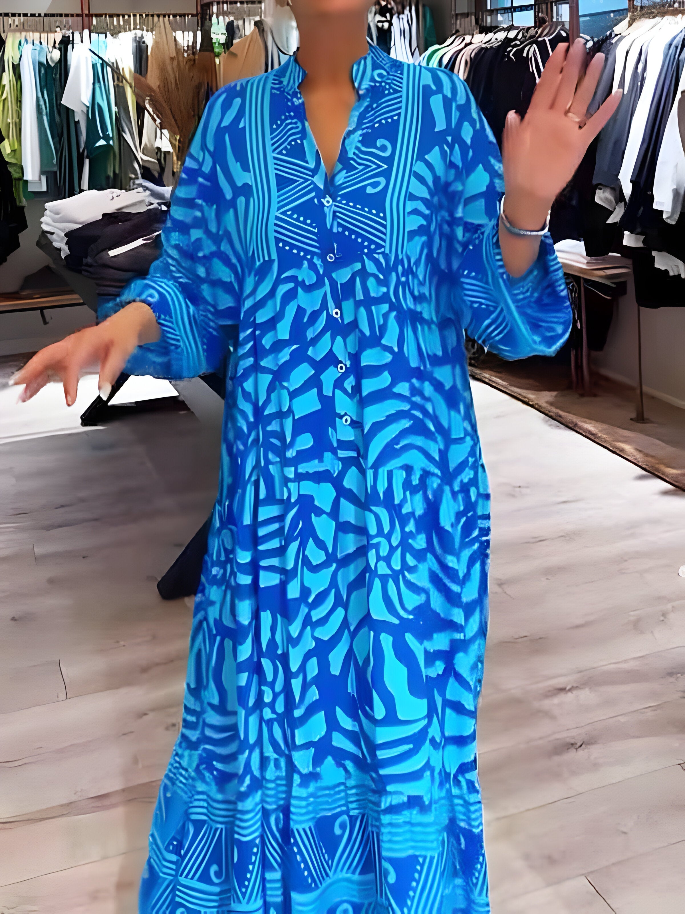Adéle™ | Robe Élégante à Imprimé & Décolleté en V