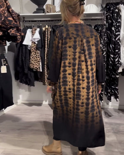 Lisette™ | Robe avec décolleté en V et manches longues en dégradé de couleurs
