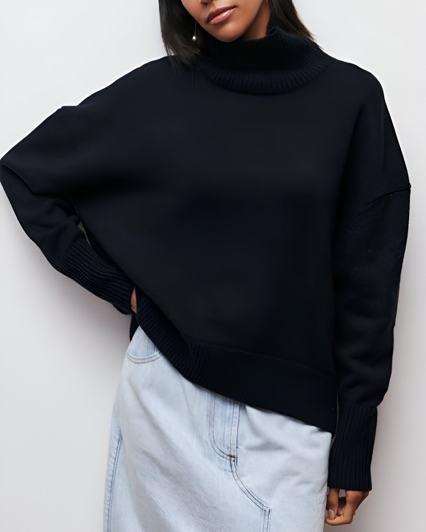 Liora™ | Pull à Col Roulé Coupe Ample