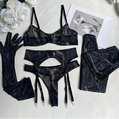 Amanda™ | Ensemble de lingerie tie-dye complet en 5 pièces