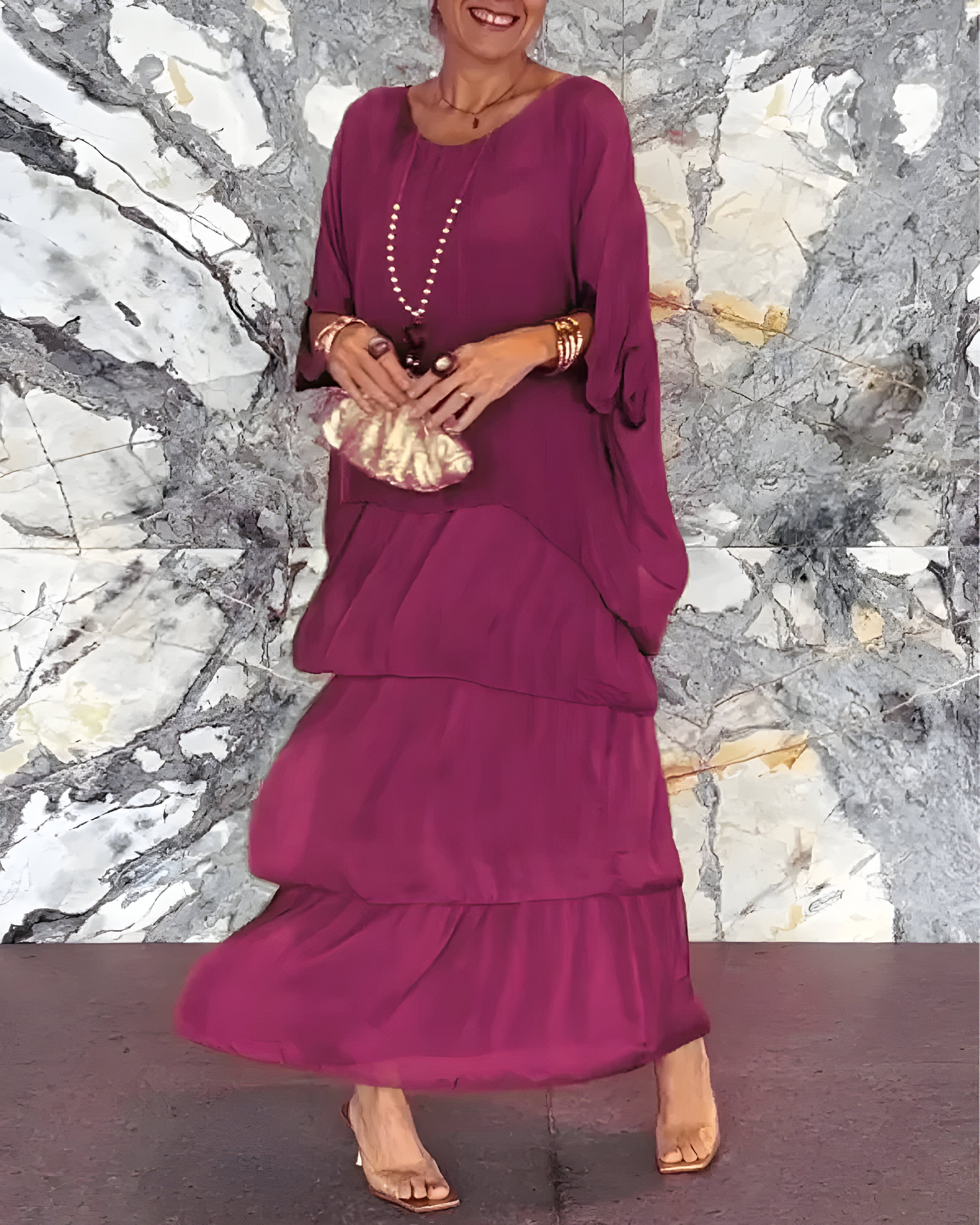 Monique™ | Robe en Chiffon avec Jupe en Cake