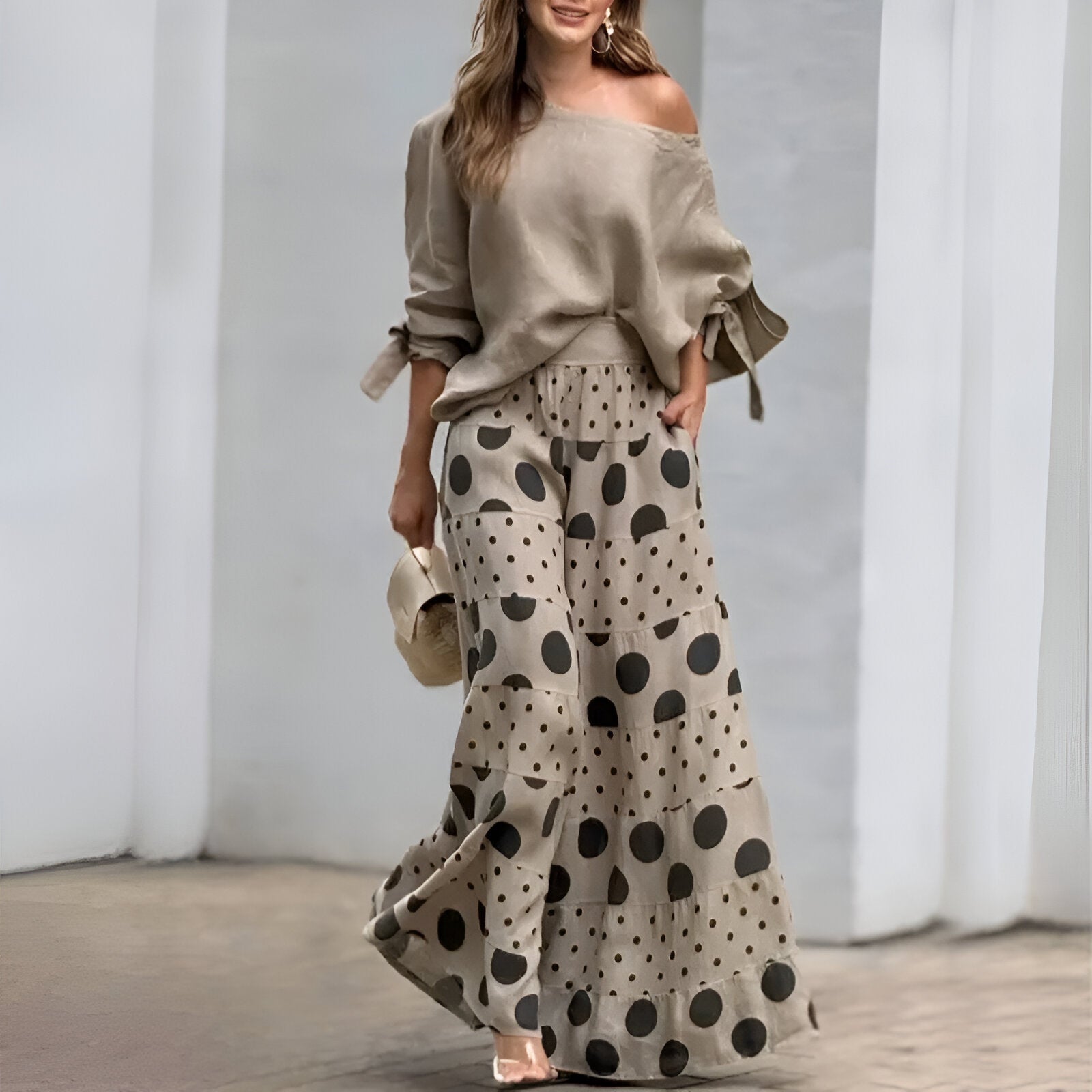 Liora™ | Ensemble Élégant à Pois