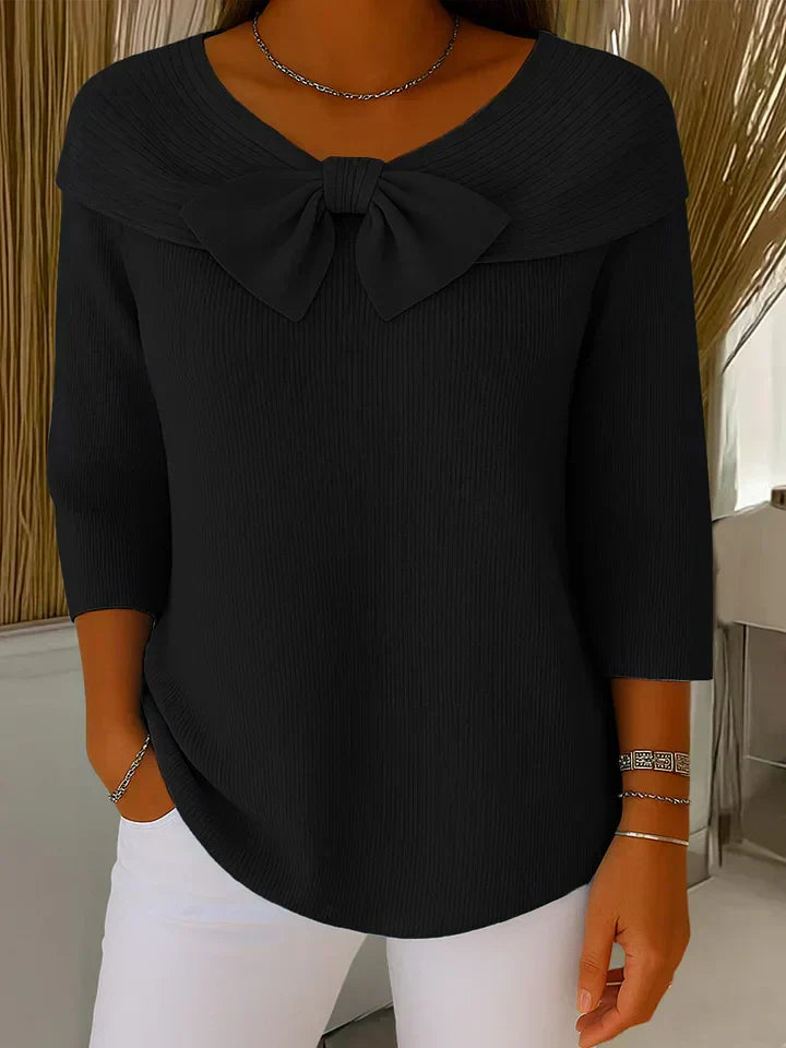 Alina™ | Haut Finement Tricoté avec Détail Nœud
