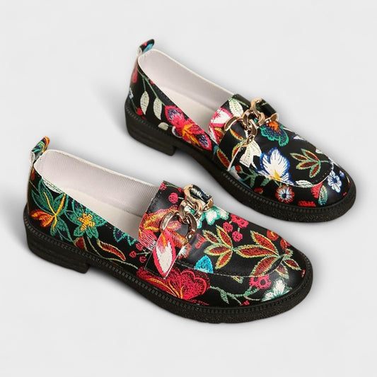 Noelia™ | Mocassins Multicolores avec Motif Floral