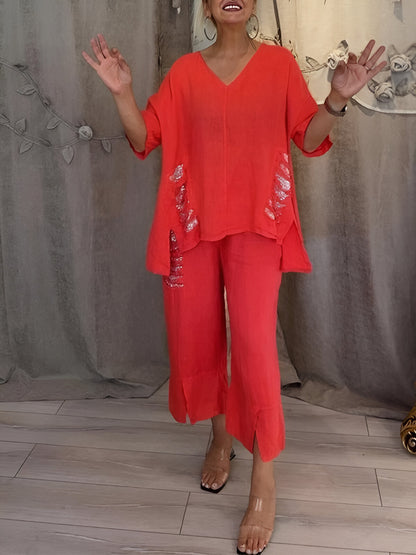 Claire™ | Ensemble d'été en deux pièces avec Détails