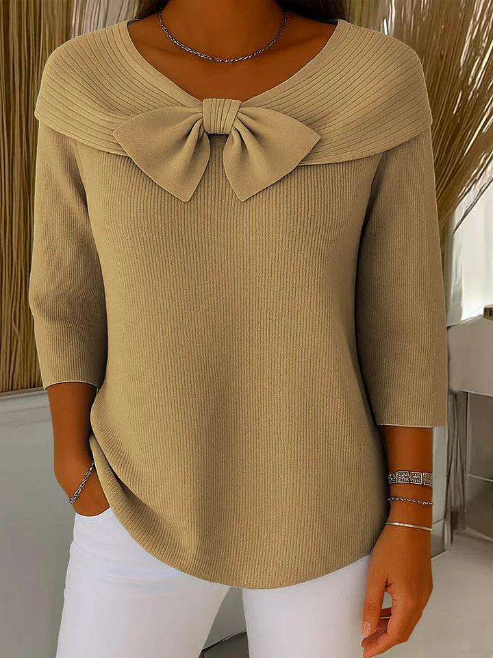 Alina™ | Haut Finement Tricoté avec Détail Nœud