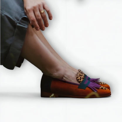 Amaya™ | Mocassins bruns avec imprimé léopard