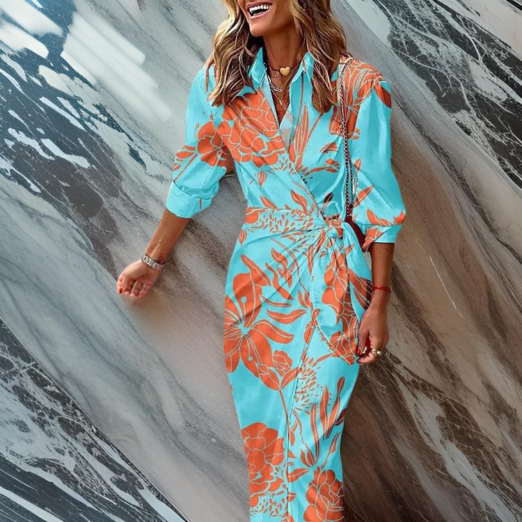 Laurine™ | Robe Portefeuille Imprimée
