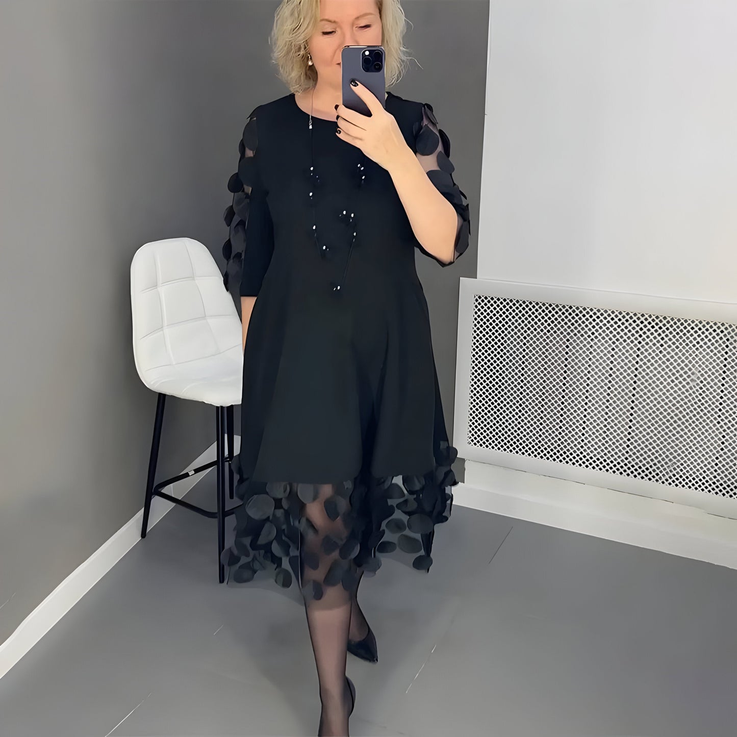 Sarah™ | Robe midi avec Détails Élégants