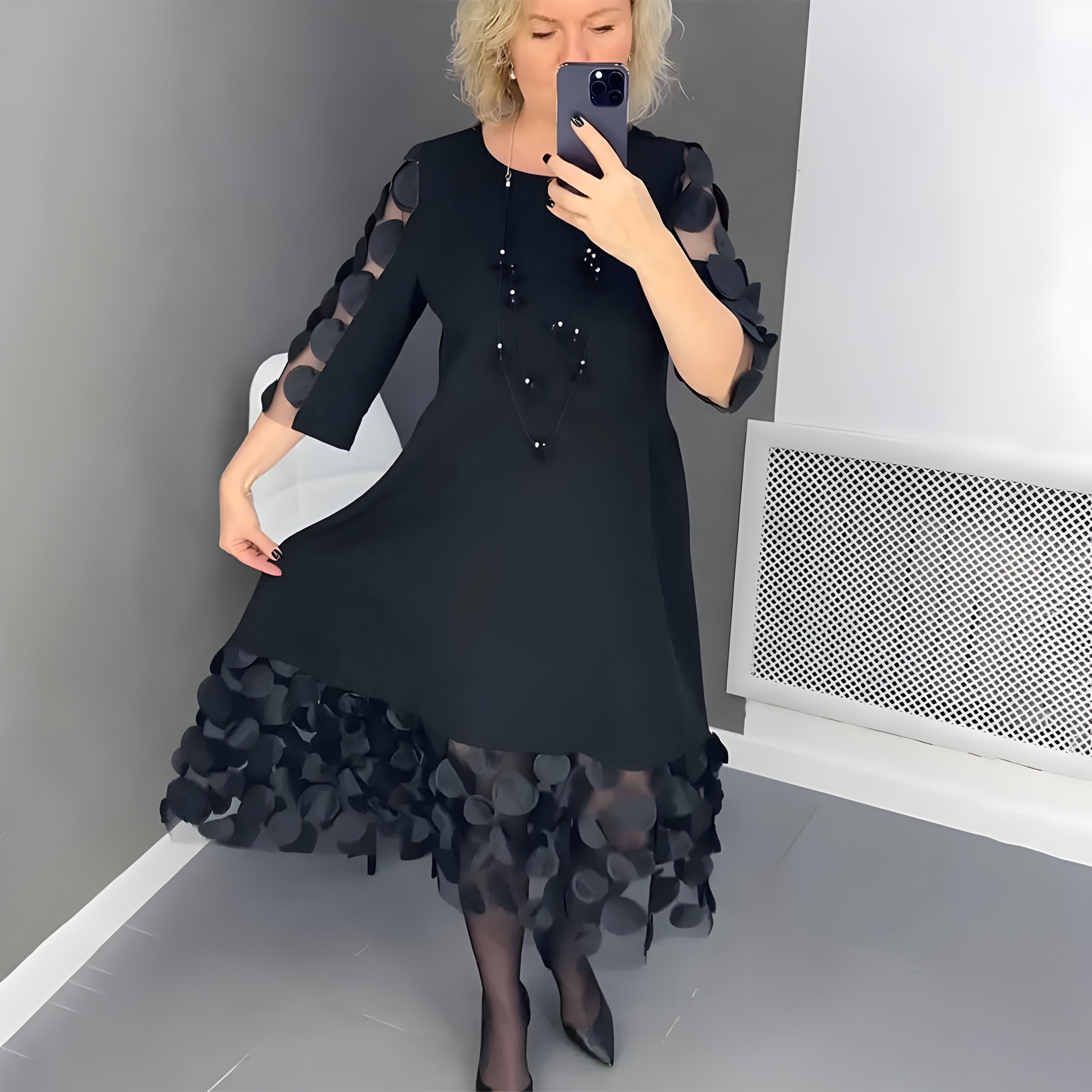 Sarah™ | Robe midi avec Détails Élégants