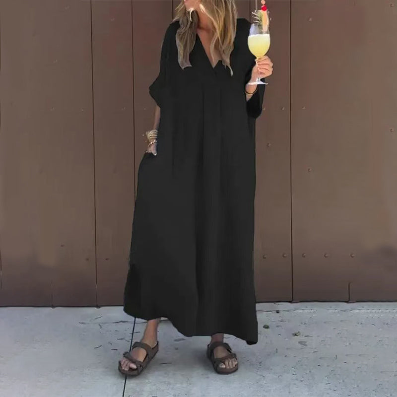 Clara™ | Robe légère en coton avec décolleté en V