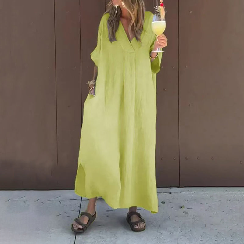 Clara™ | Robe légère en coton avec décolleté en V