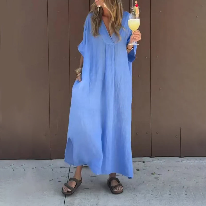 Clara™ | Robe légère en coton avec décolleté en V