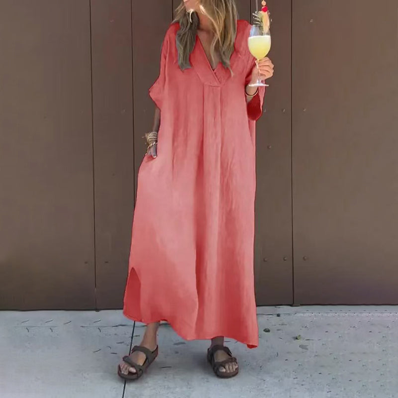 Clara™ | Robe légère en coton avec décolleté en V