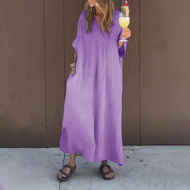 Clara™ | Robe légère en coton avec décolleté en V