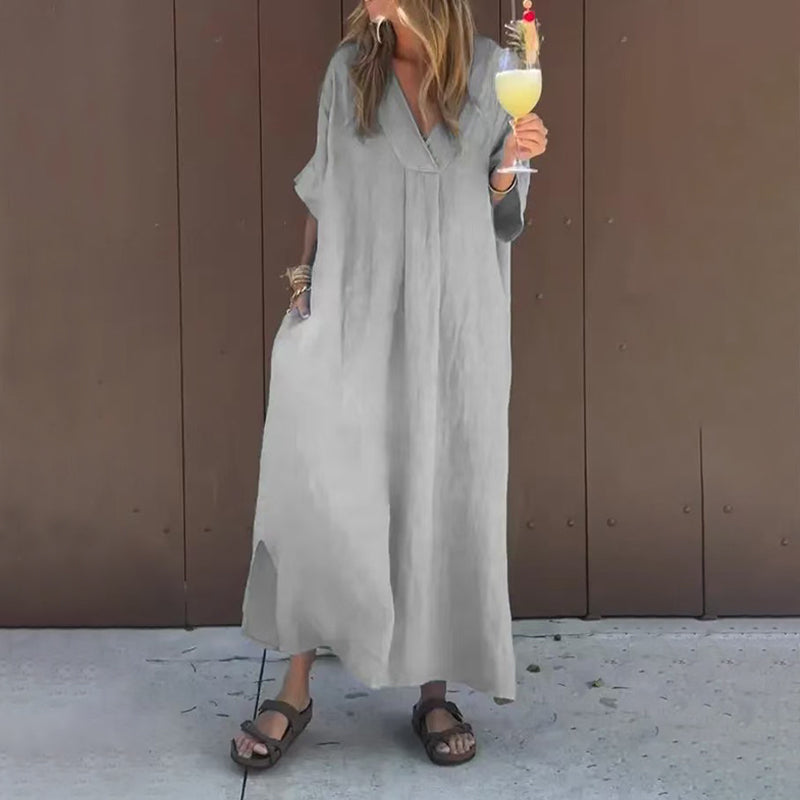 Clara™ | Robe légère en coton avec décolleté en V