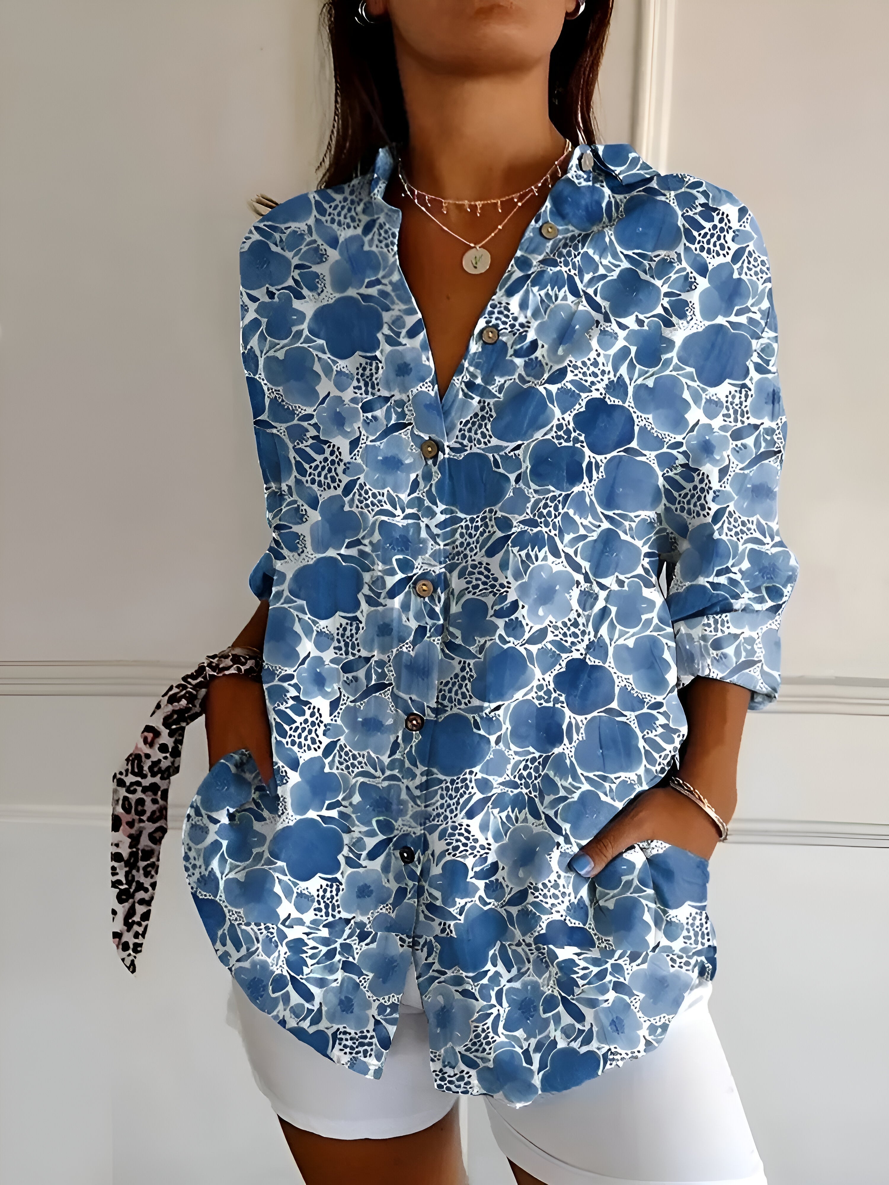 Malou™ | Blouse à fleurs avec Boutons