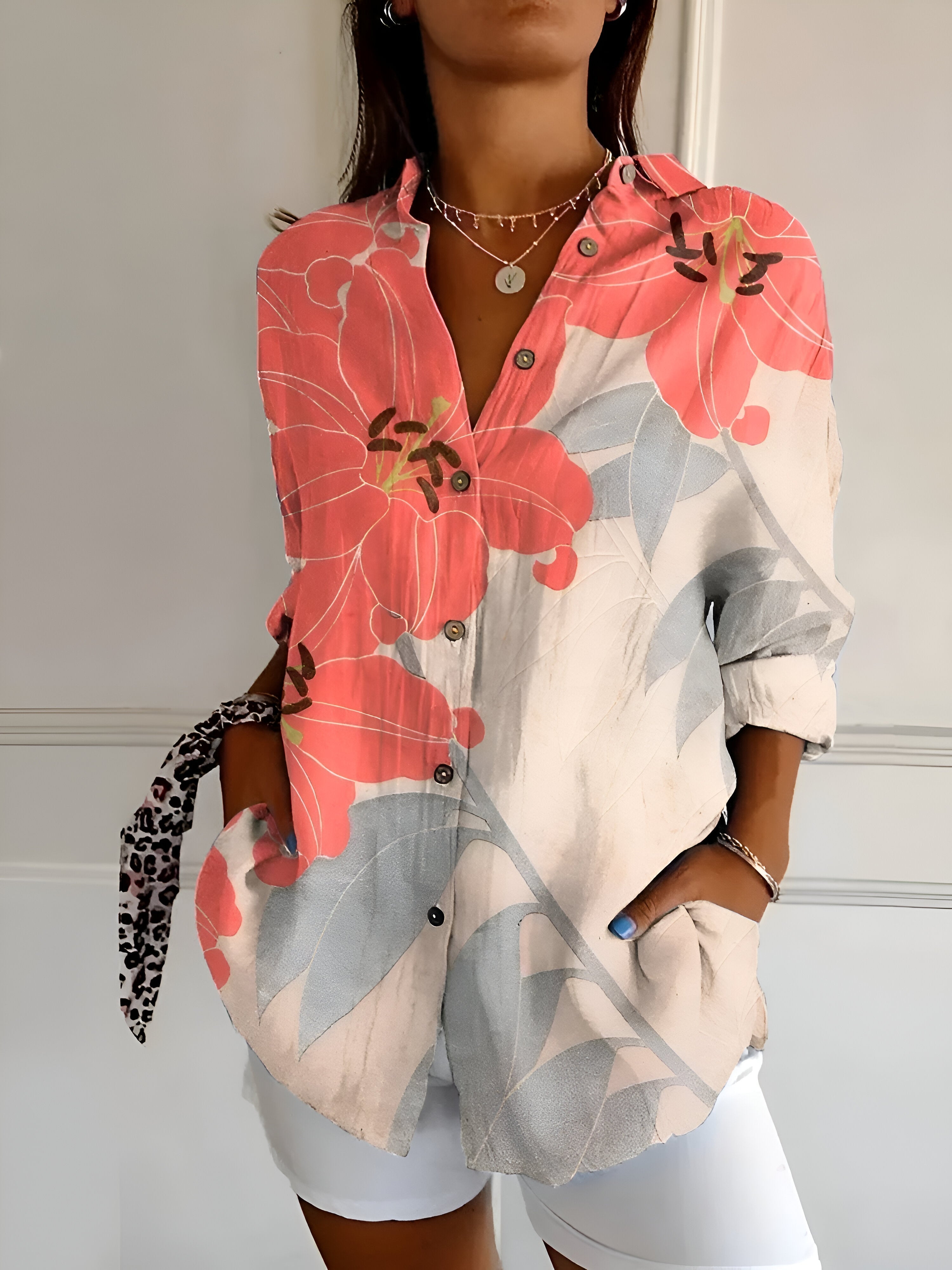 Malou™ | Blouse à fleurs avec Boutons